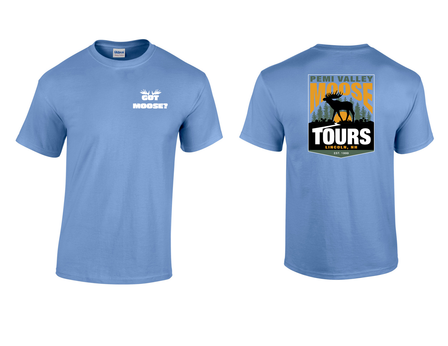 Pemi Valley Moose Tour Badge Logo Unisex T-Shirt Carolina Blue